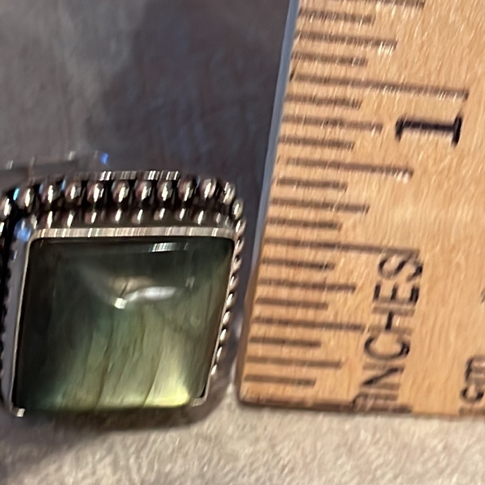 Labradorite Square Silver Ring Natural Gemstone N… - image 6